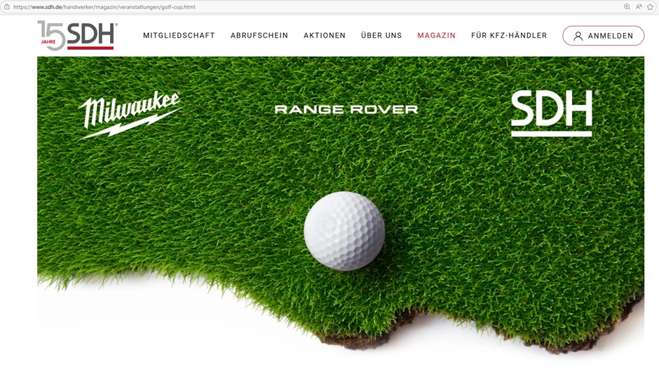 Screenshot Veranstaltungswebsite unter https://www.sdh.de/