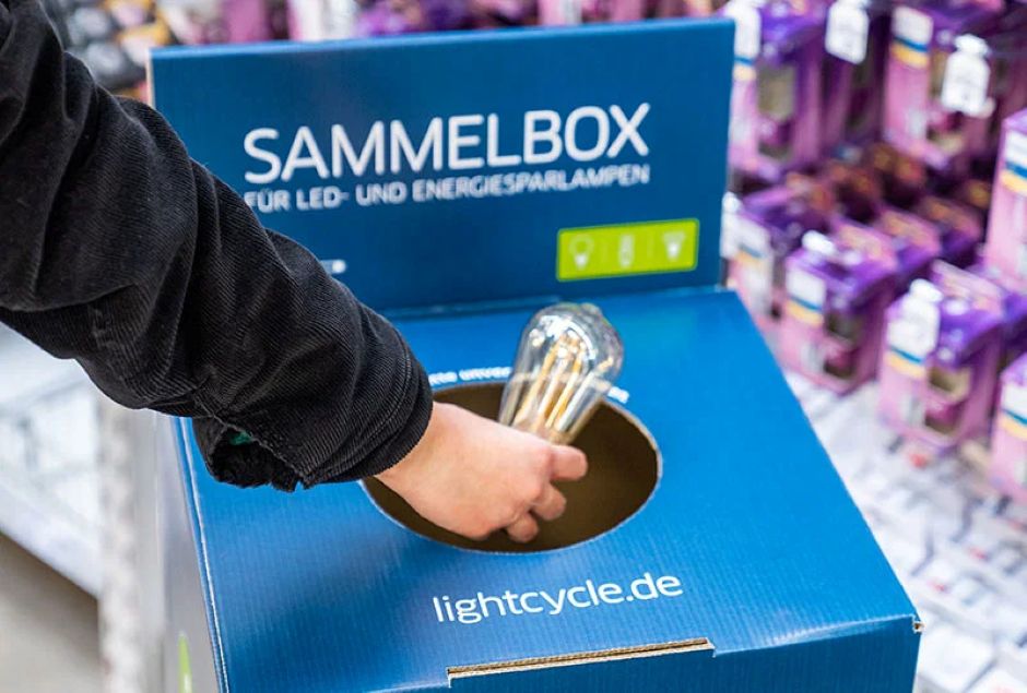 Sammelbox für alte Lampen