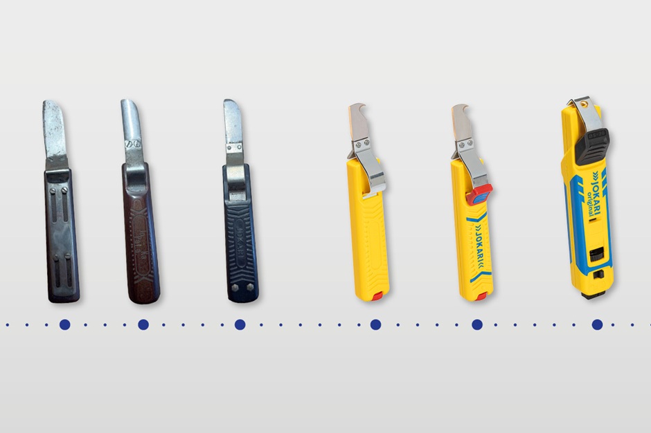 60 Jahre: Evolution des Kabelmessers. Quelle: Jokari