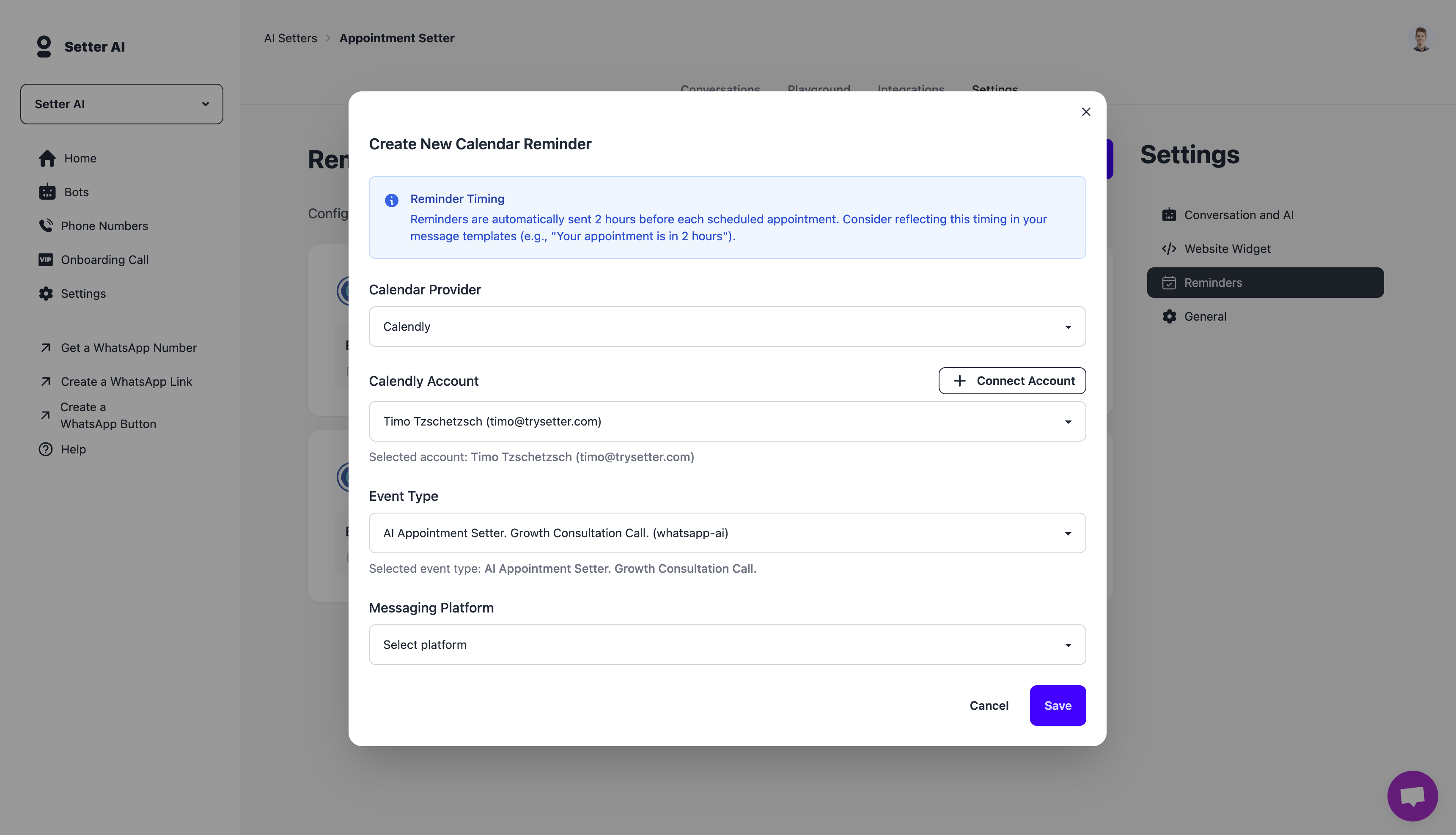 Calendar Integration Setup