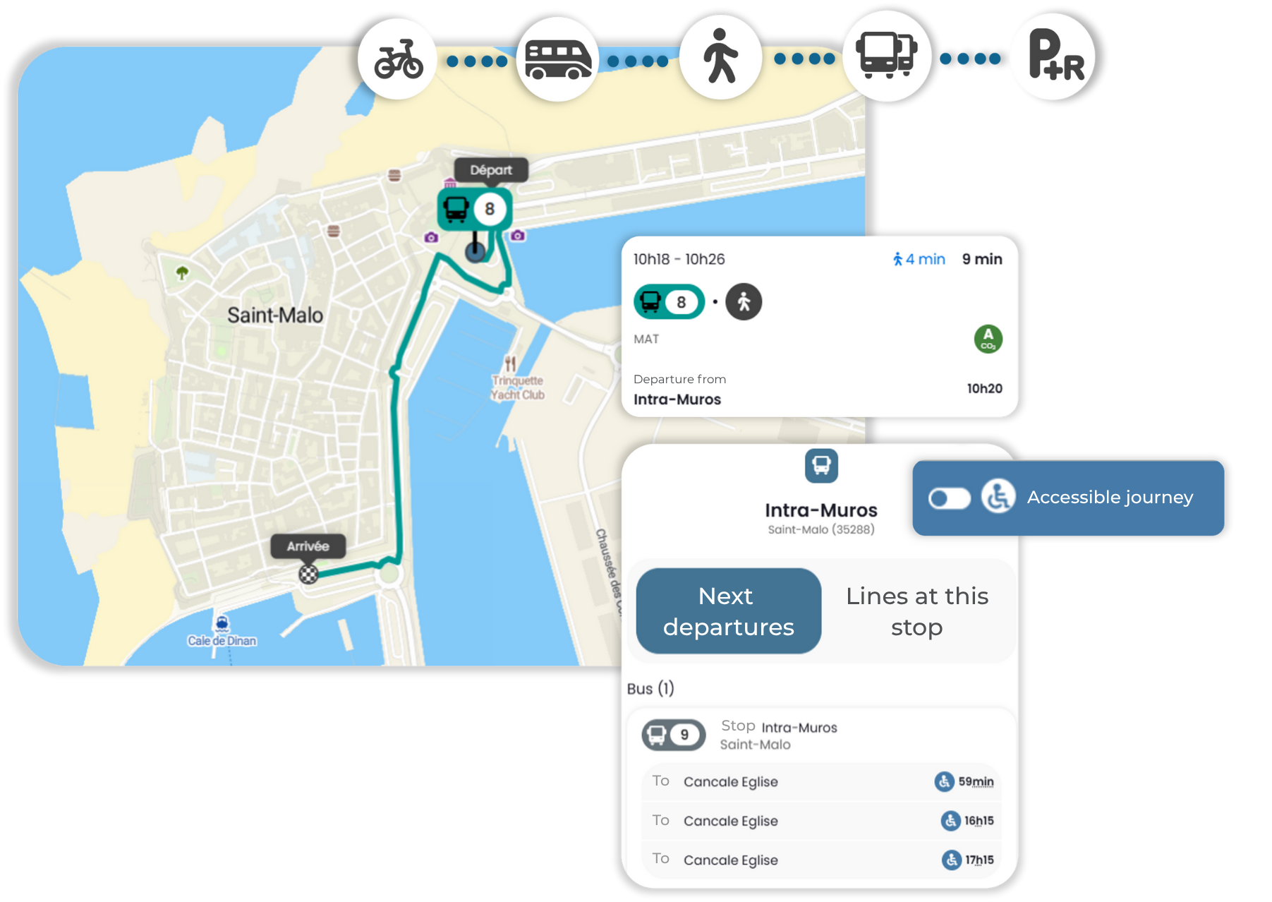 Cintalia journey planning deployed within the Saint-Malo MAT network