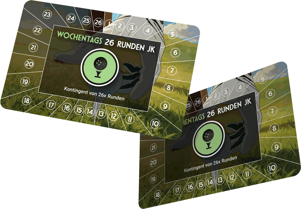 Wochentags 25+15 Greenfee-Karte – 40 Greenfees inkl. 15 Gratis