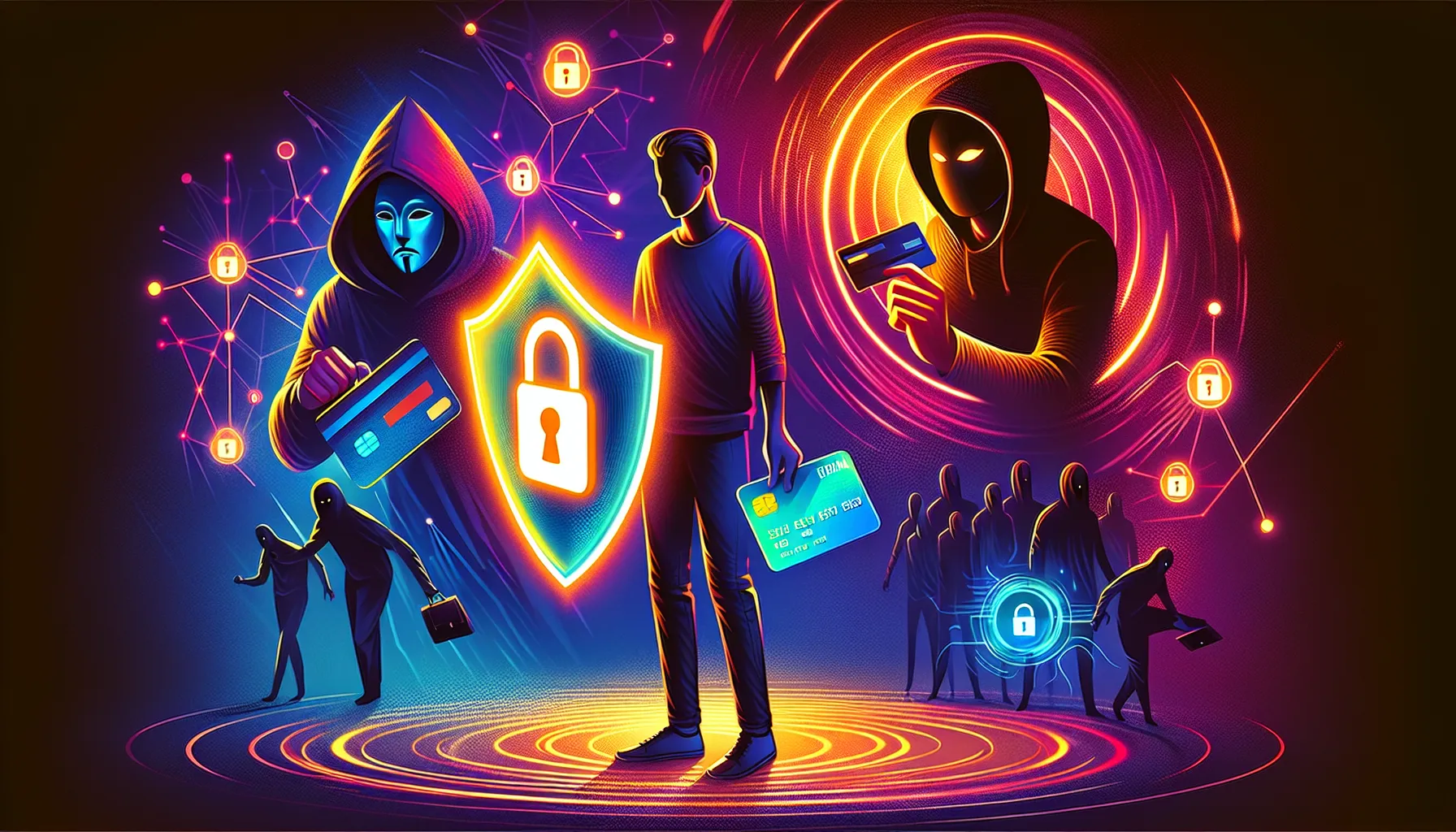 An illustration representing identity theft prevention strategies in the context of cybersecurity.