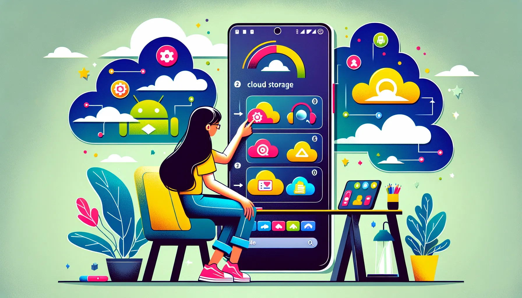 Setting up and using cloud storage on Android devices.