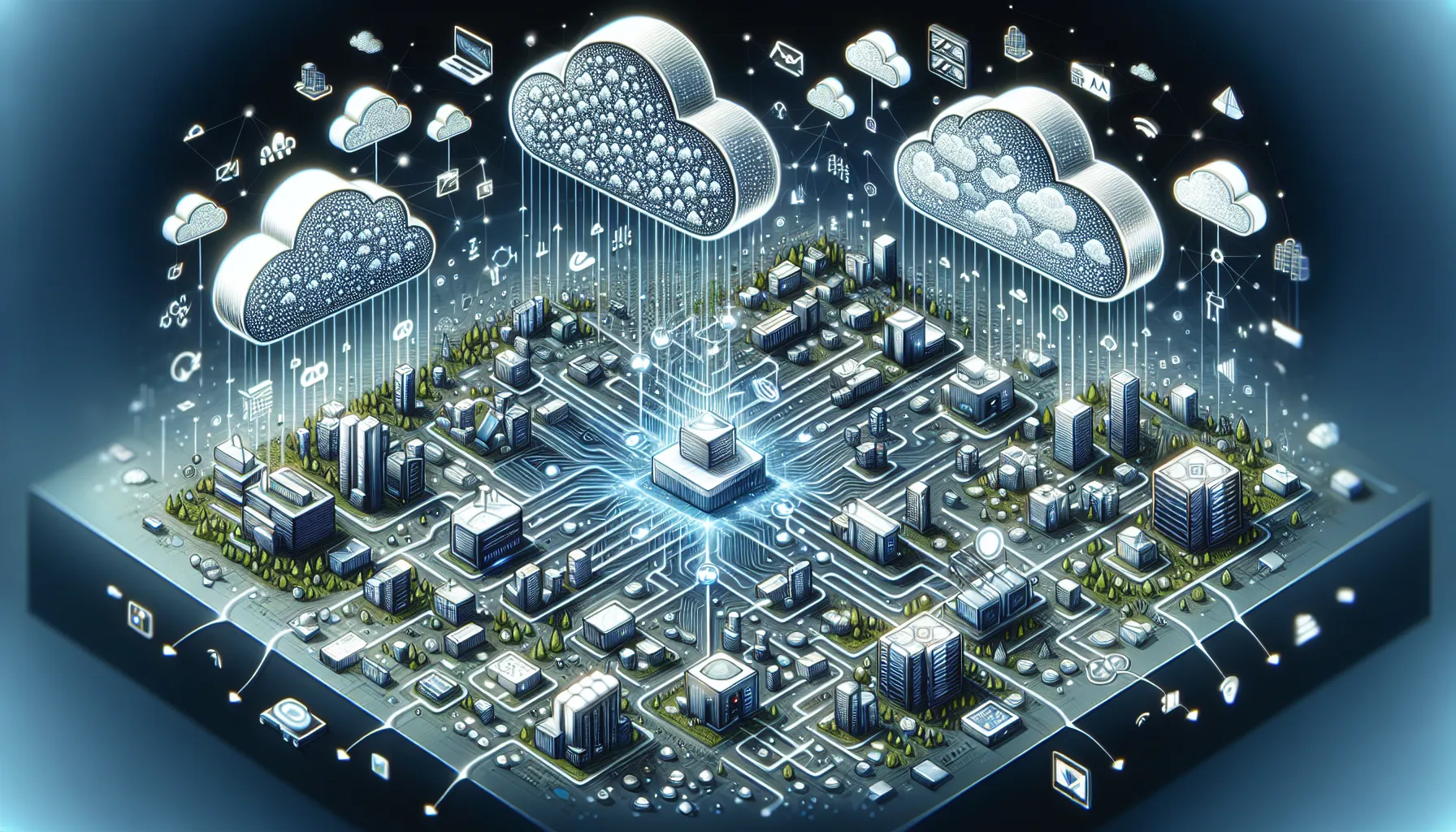 Illustration of cloud computing services
