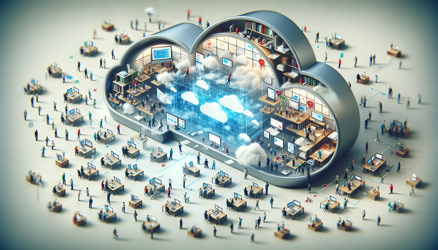 Illustration of cloud-based collaboration