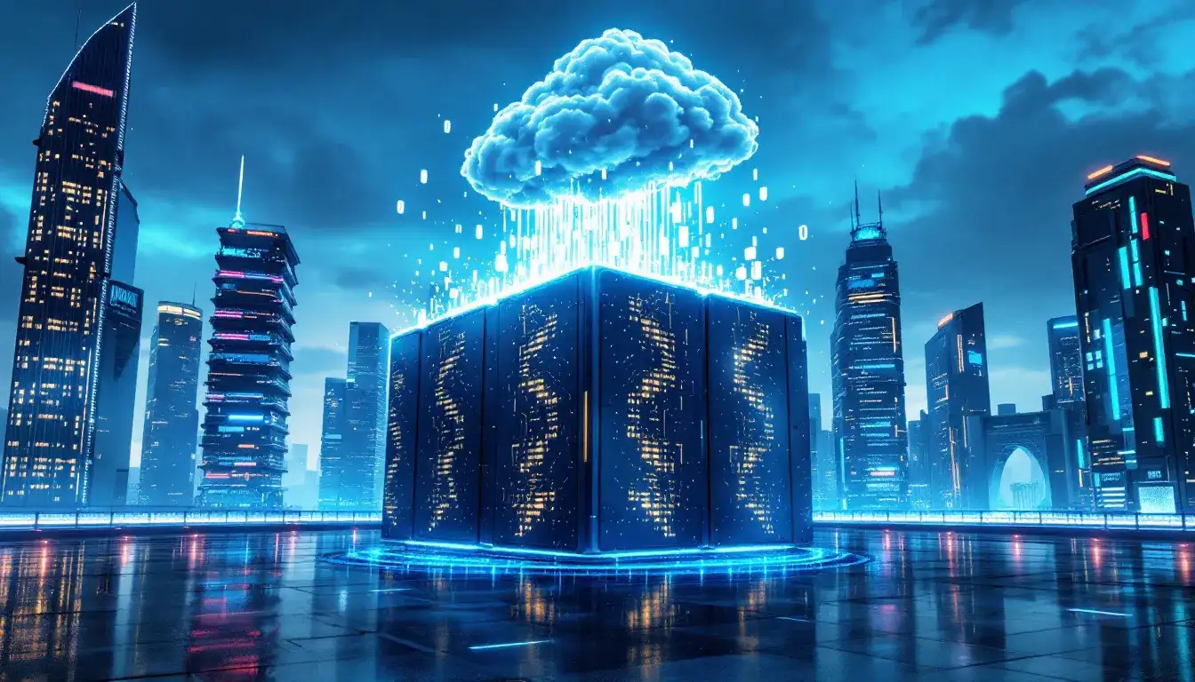 A graphic depicting the role of data storage in modern business environments.