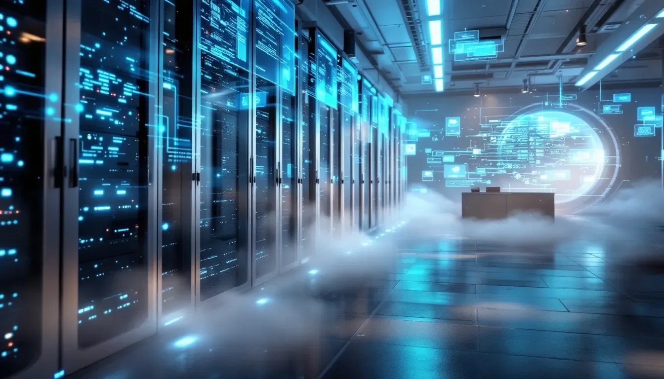 A cloud rendering farm environment demonstrating cloud-based rendering solutions.