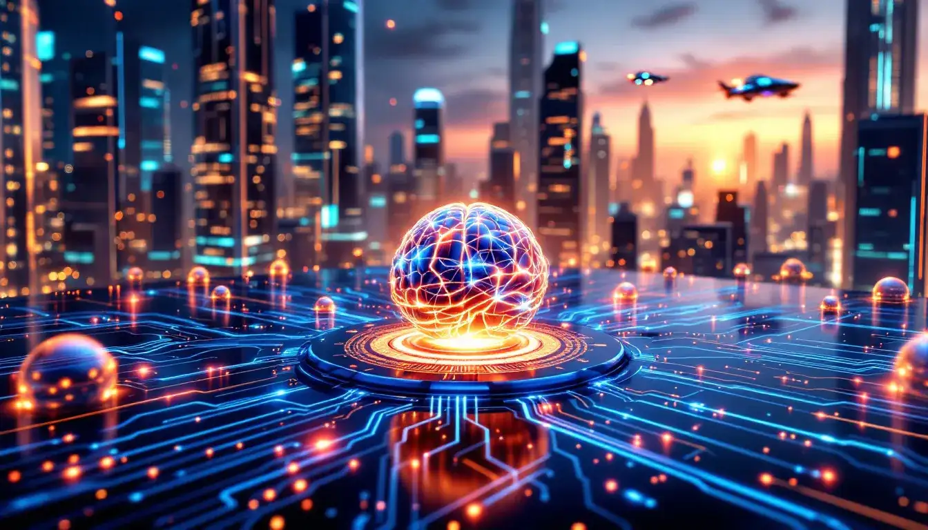 An illustration depicting intelligent resource management in AI.