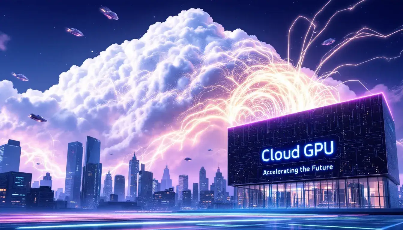 A graphic illustrating the benefits of using cloud GPUs for AI workloads.