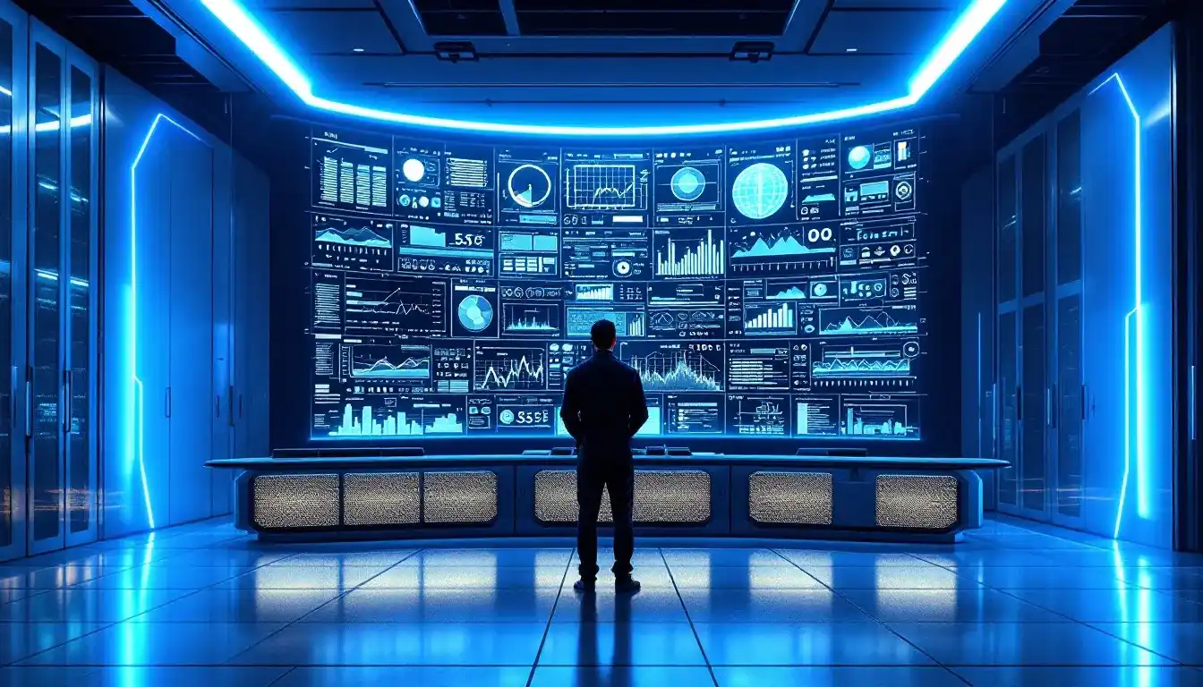 Visual representation of high performance computing in action, processing complex calculations.