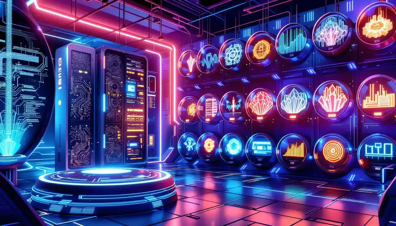 An illustration showcasing tools and platforms for working with large language models.