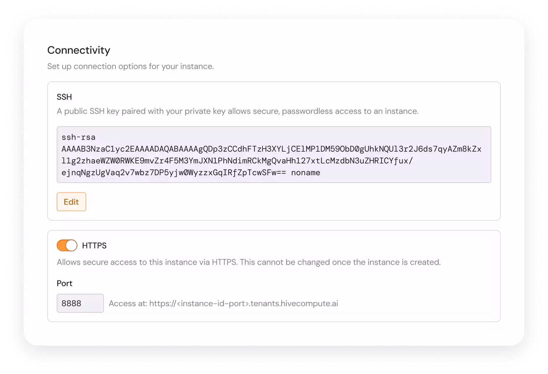 Compute UI: HTTP option Toggle