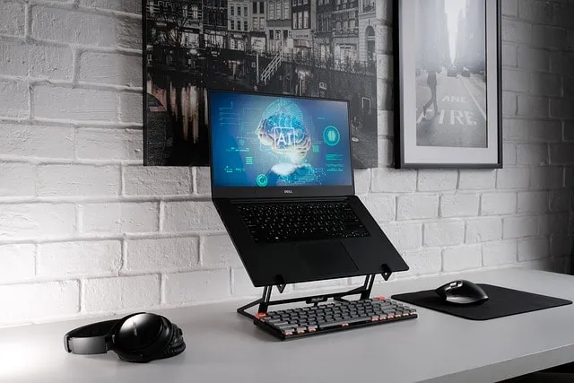 laptop, desk, office, workspace, office space, digital nomad, laptop stand, laptop riser, mechanical keyboard, headphones, computer mouse, mouse pad, work, ai, machine learning, artificial intelligence, computer, technology, machine learning, machine learning, machine learning, machine learning, machine learning, artificial intelligence