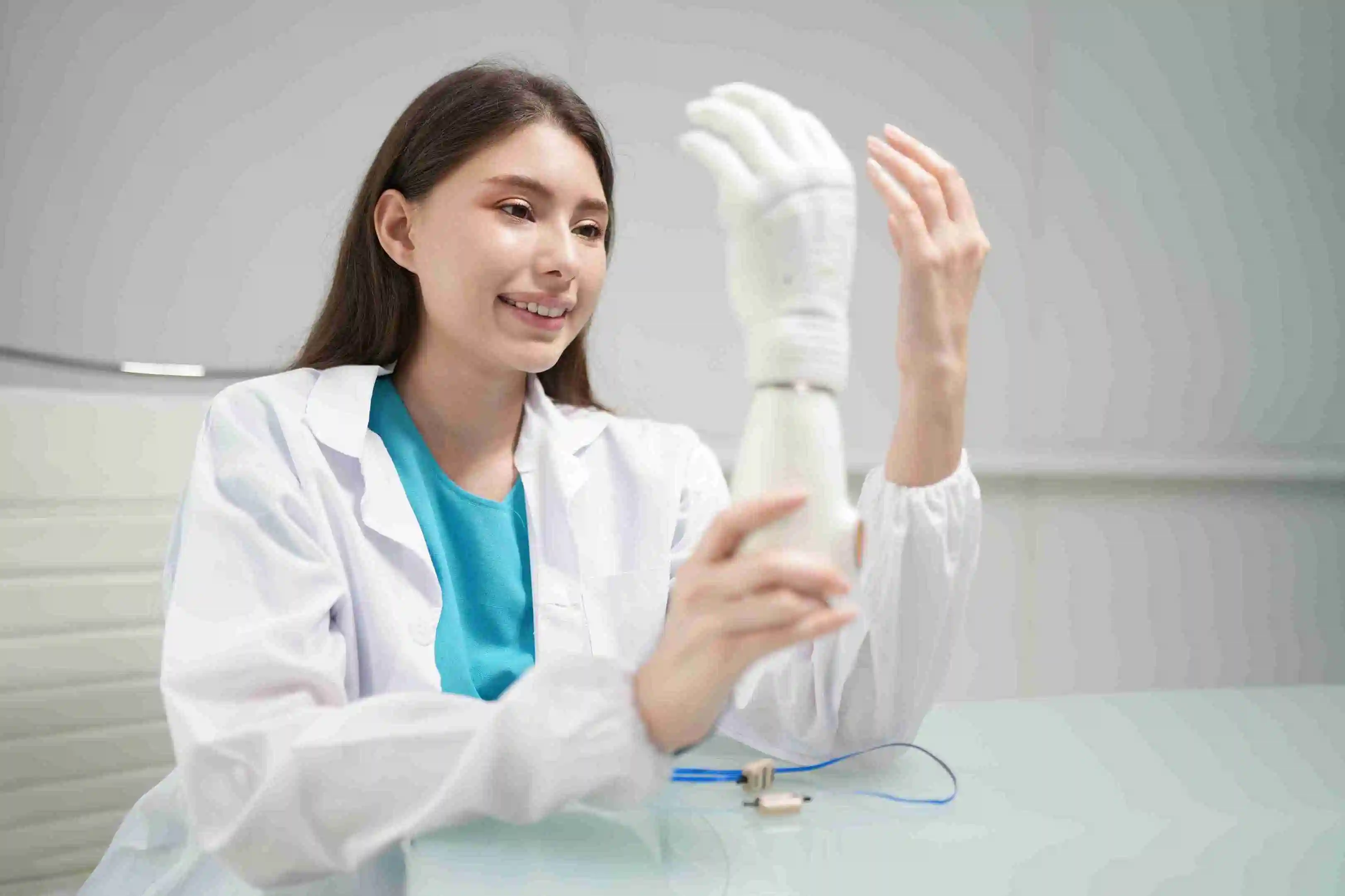 AI support symbolized through prosthetic hand for dental billing experts