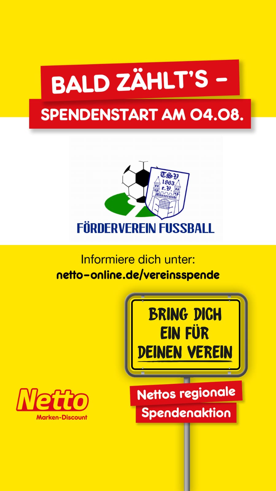 Netto-Spendenaktion: Jetzt den Förderverein Fußball unterstützen!
