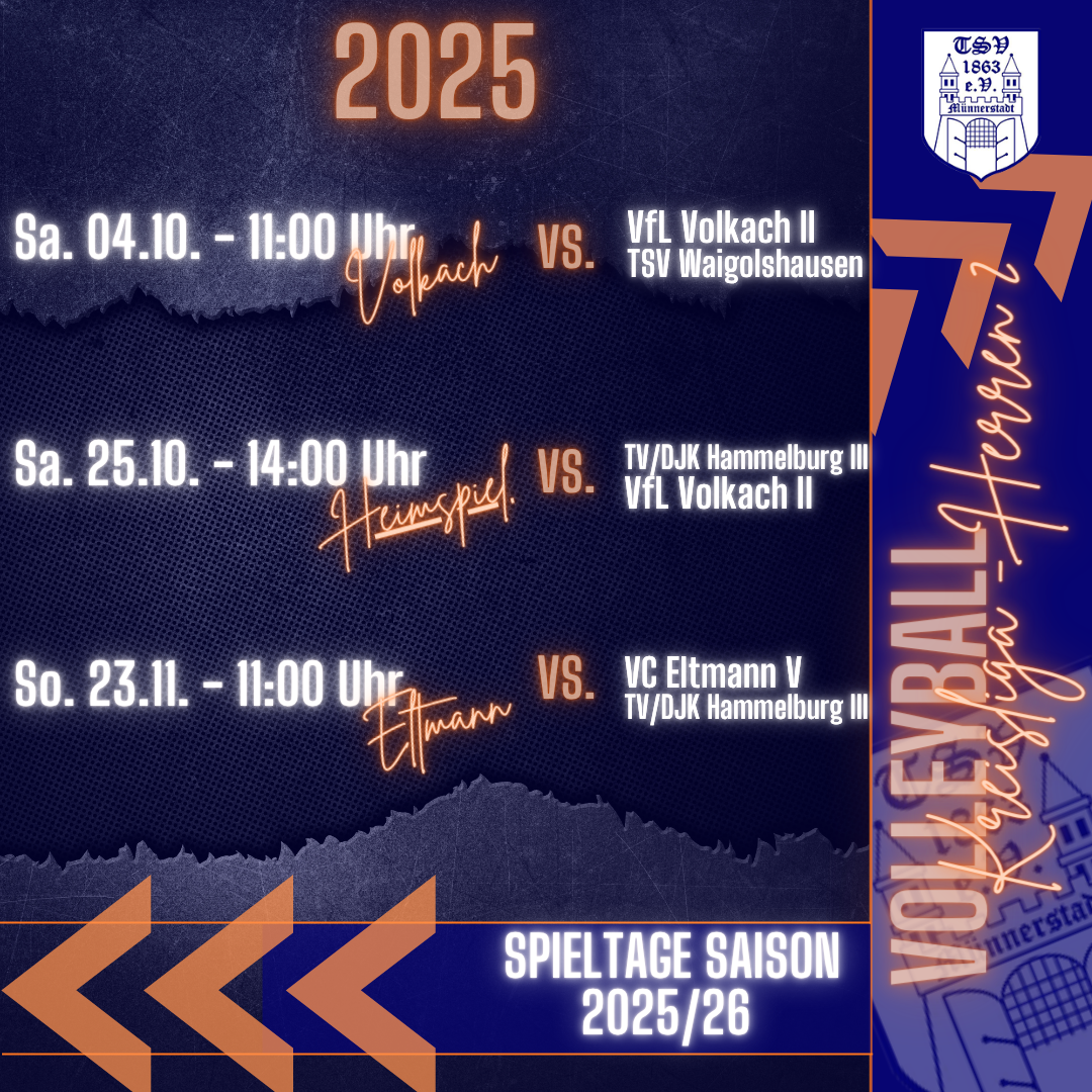 Volleyball Kreisliga - Spieltage 2025