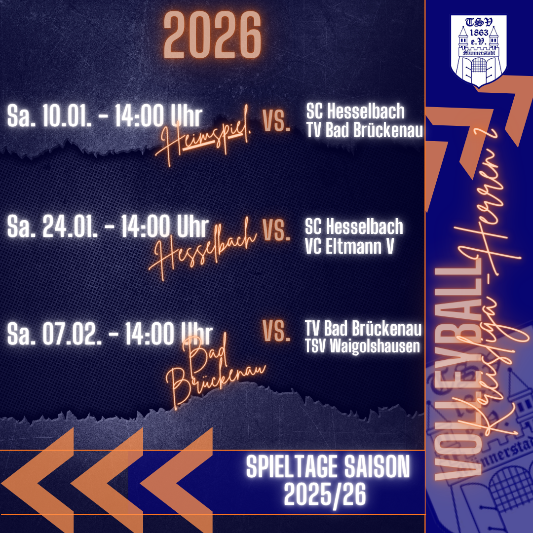 Volleyball Kreisliga - Spieltage 2026