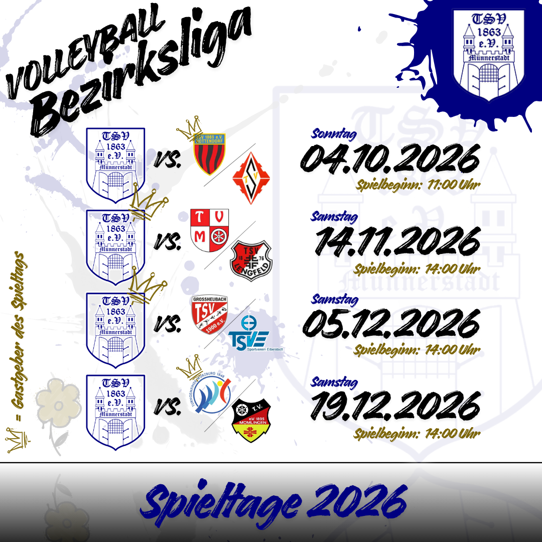 Volleyballspieltage Bezirksliga Herren 2026