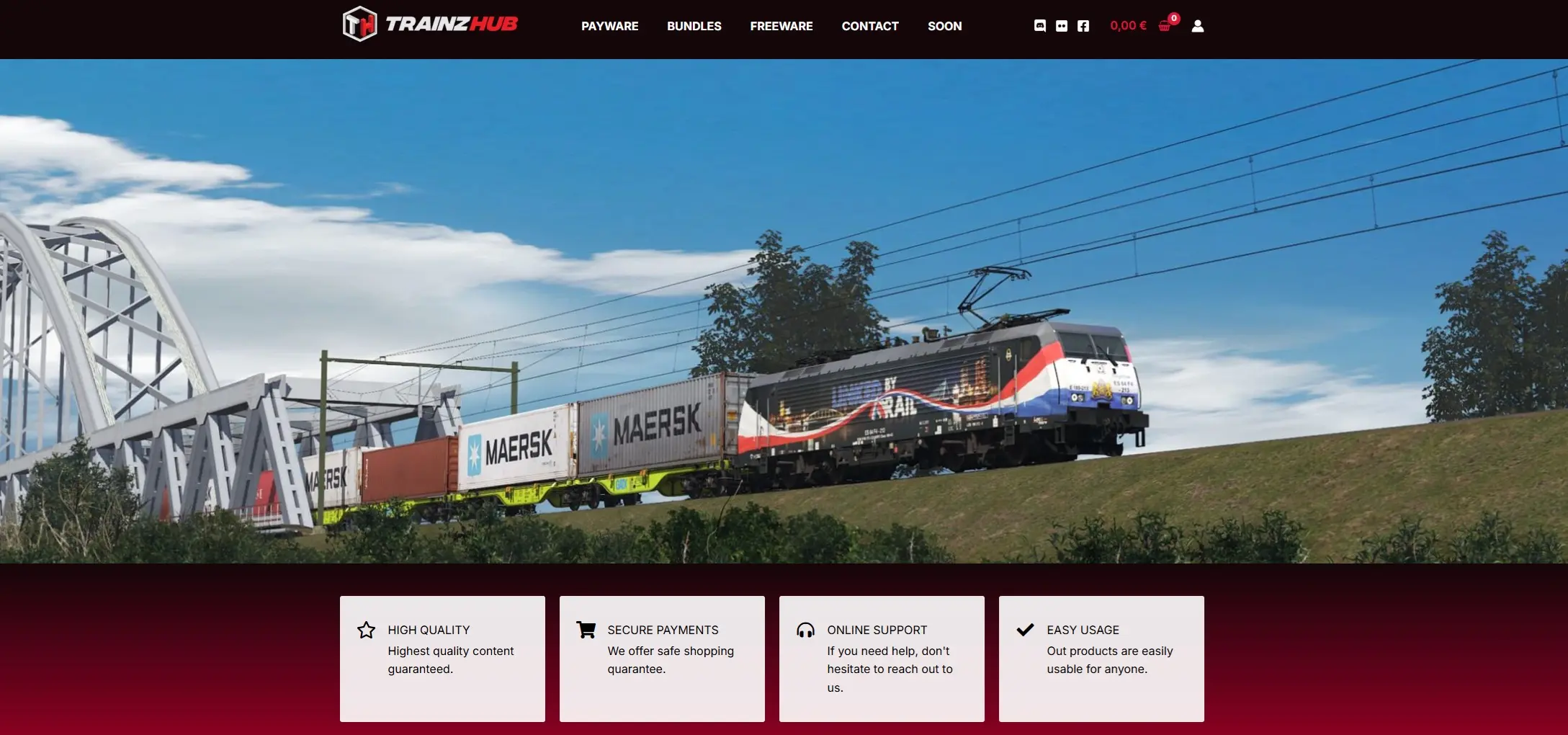 Trainzhub weboldal referenciakép