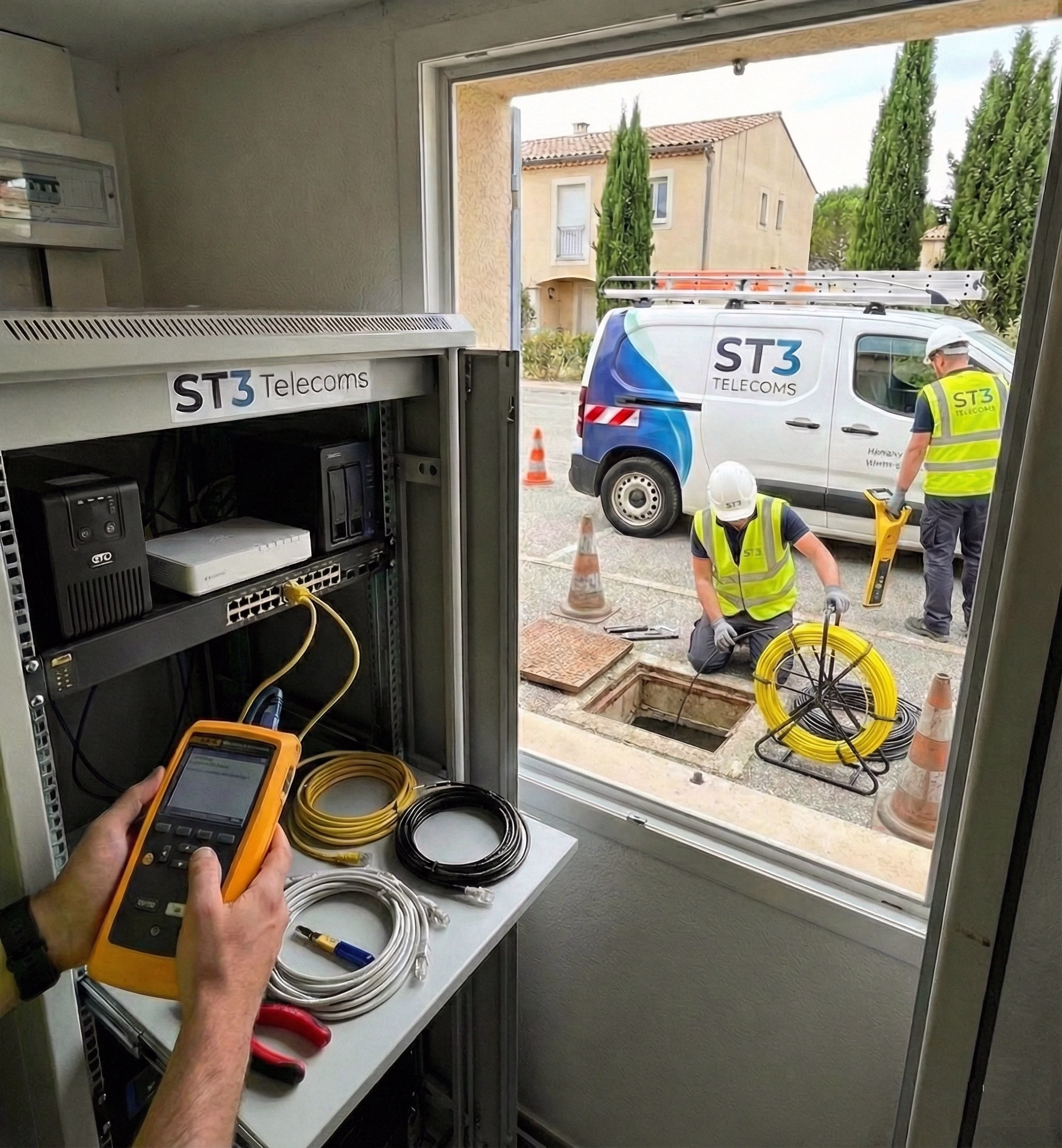 Maison raccordée au haut débit par ST3 Télécoms