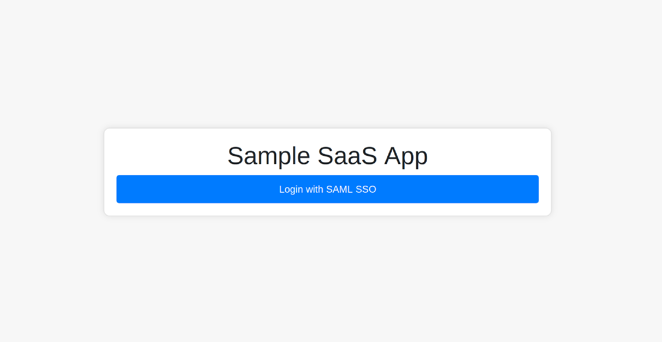 Loging with SAML SSO Sample SaaS app