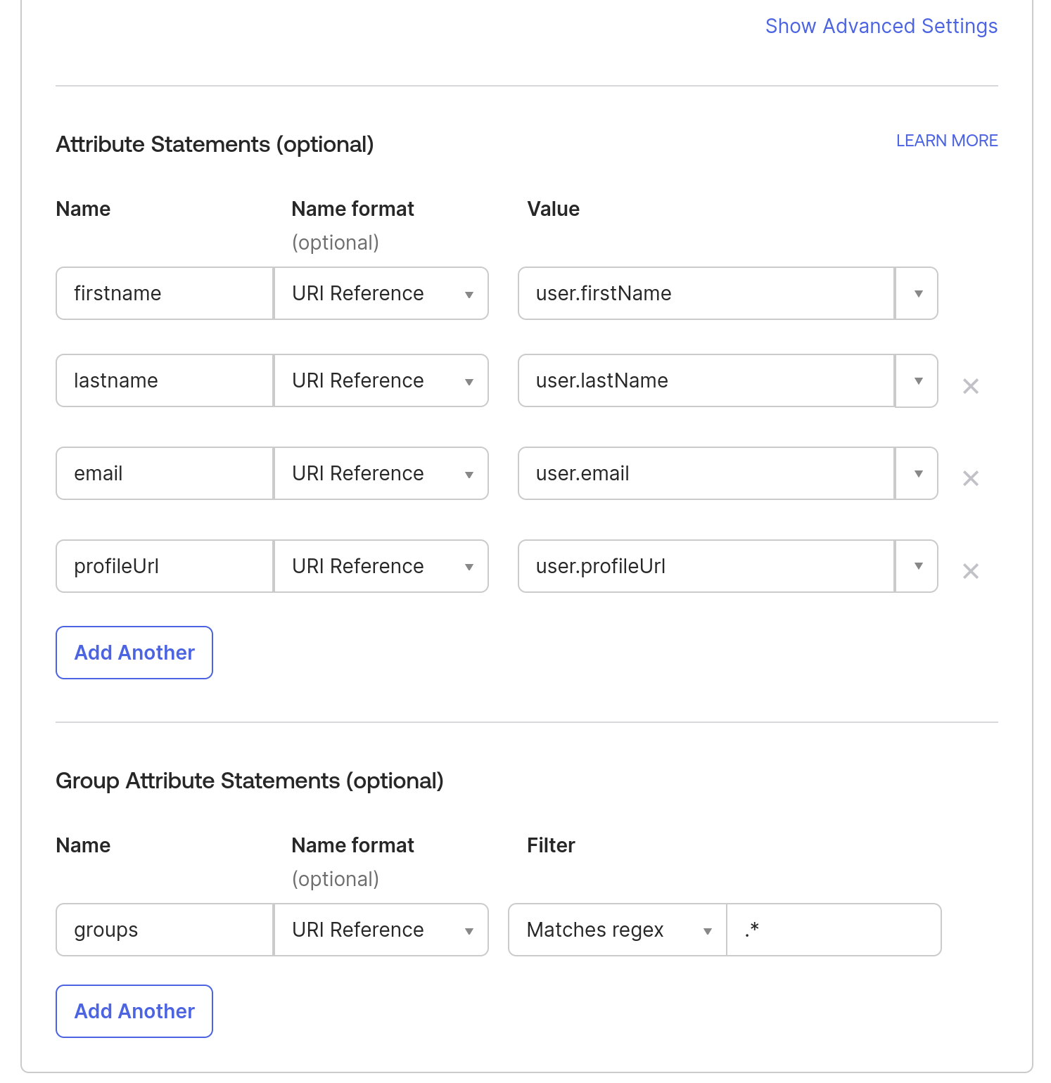 Configure SAML attributes