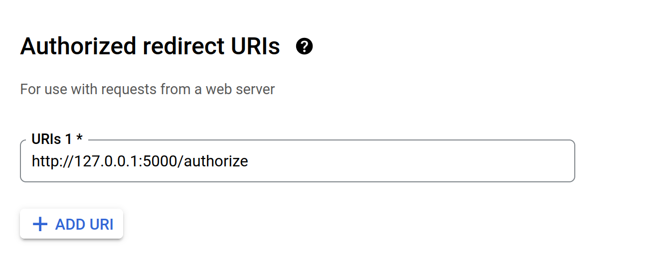 Authorized redirect URIs