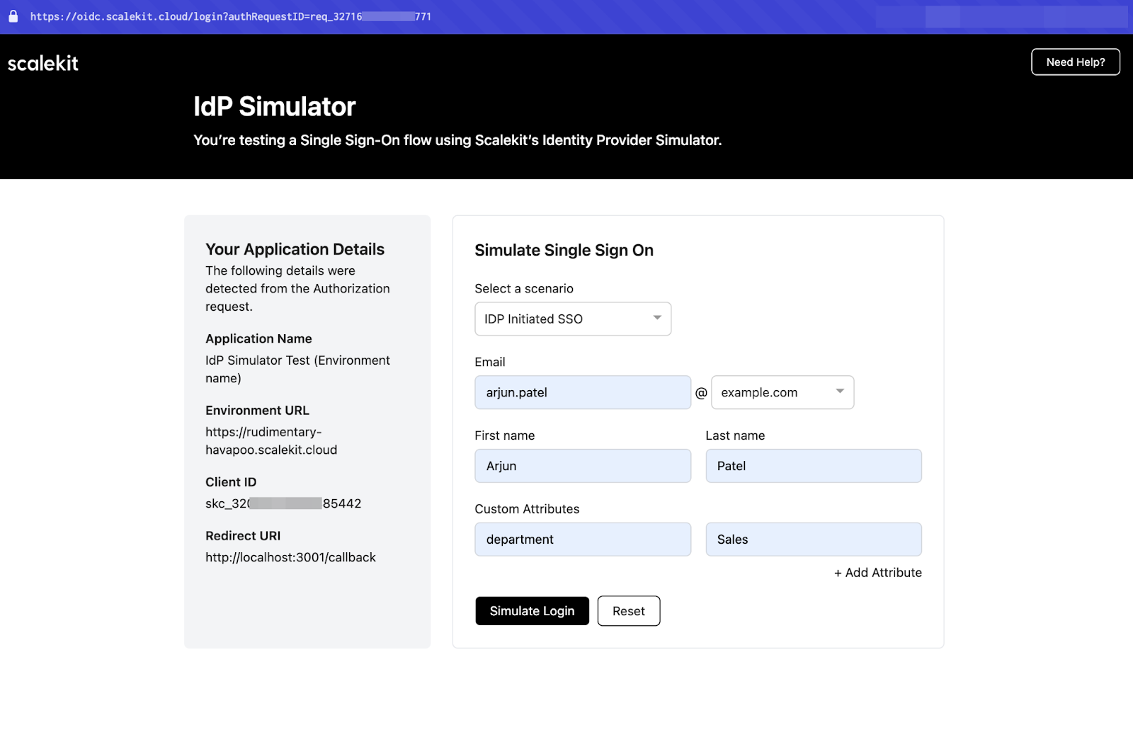 IdP simulator