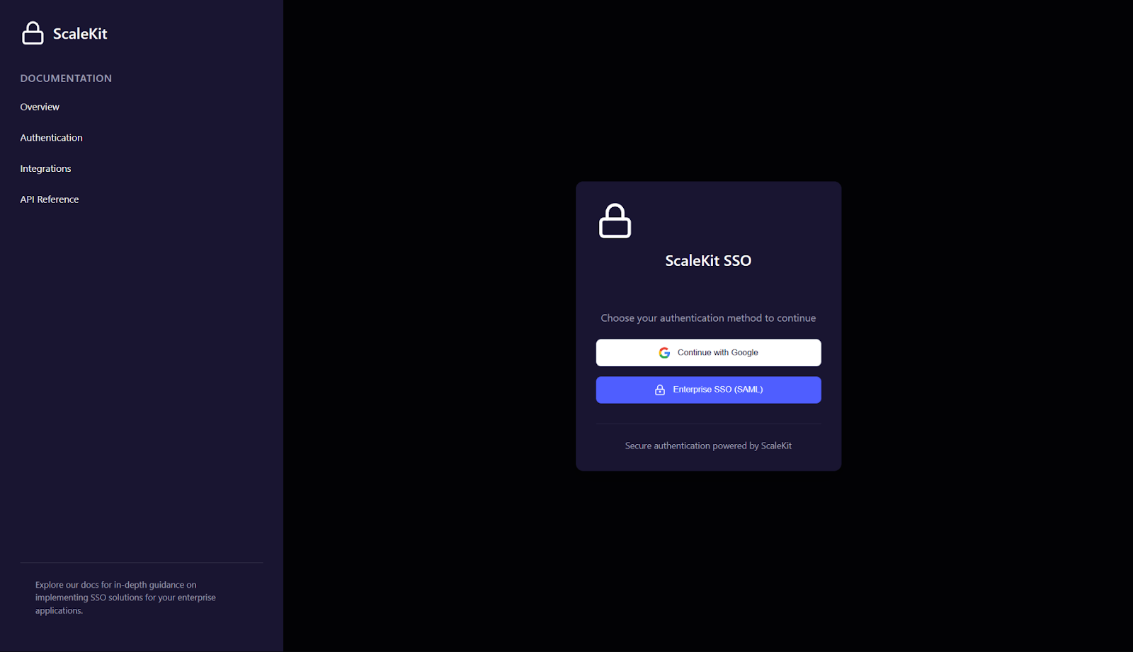 Scalekit SSO login screen