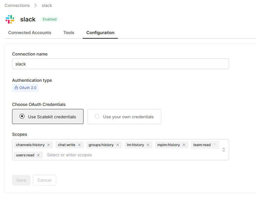 Connect Slack through Scalekit