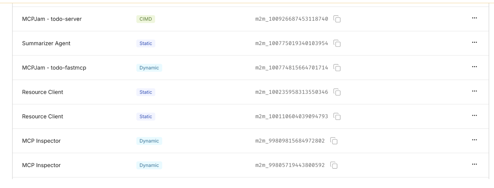 DCR and CIMD dashboard in Scalekit