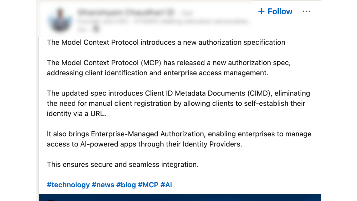 MCP client using CIMD