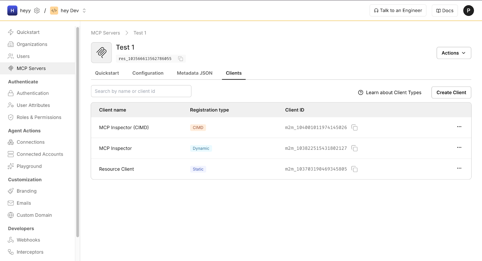 Developer workflow graphic showing local testing of a CIMD document using browser or curl to validate HTTPS reachability, JSON format, and matching client_id