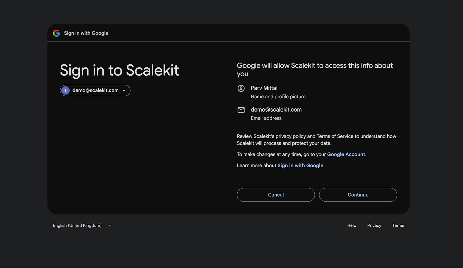 Sign in to Google OIDC