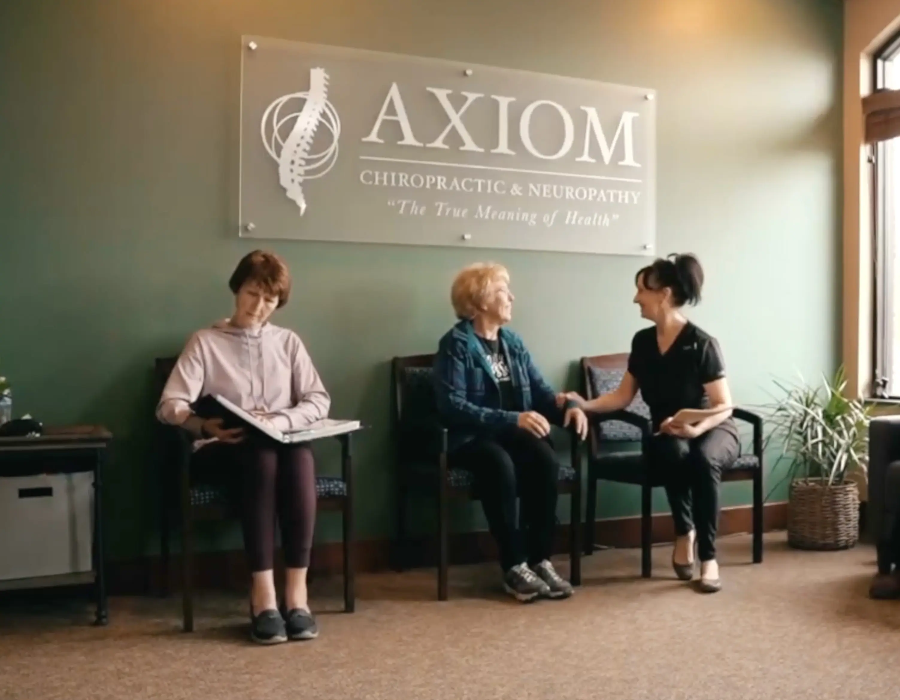 Patients waiting in Axiom's waiting room.