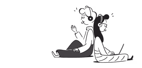 illustration of support team