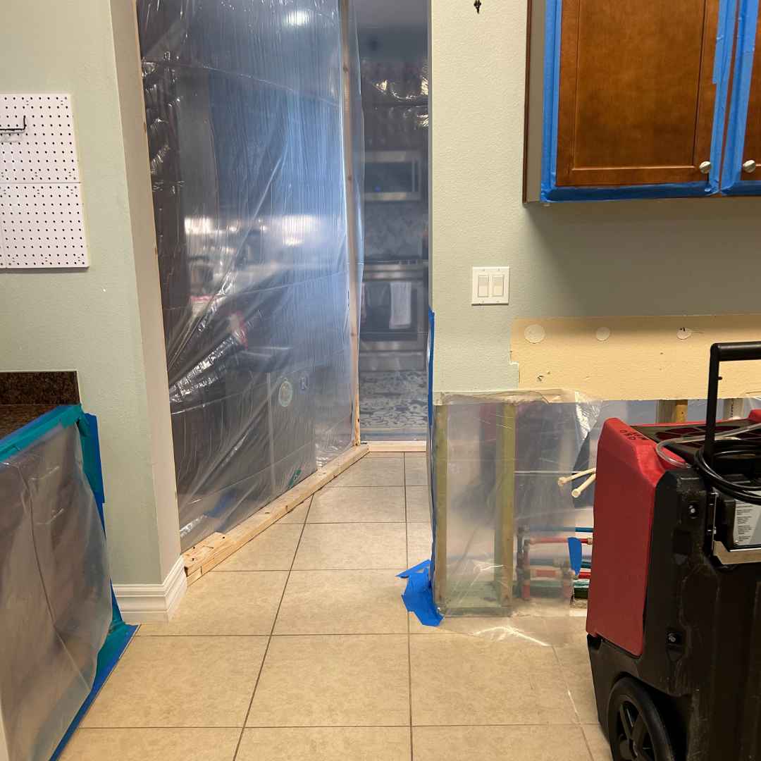 Mold removal services being performed in a residential home. 