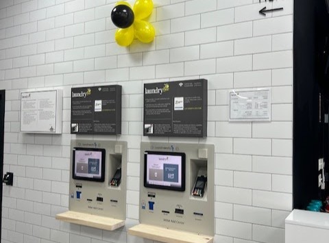 Self-service payment kiosks at LaundryBee Canarsie