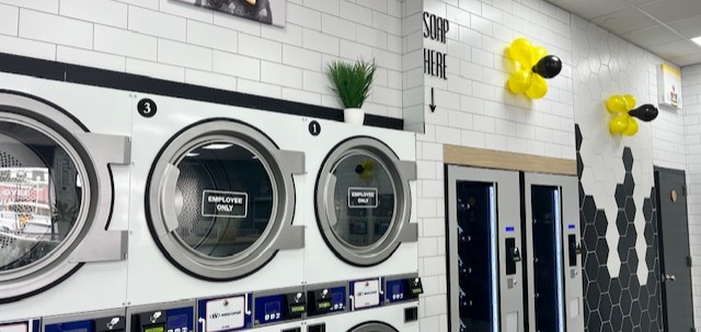 Stacked dryers at LaundryBee Canarsie