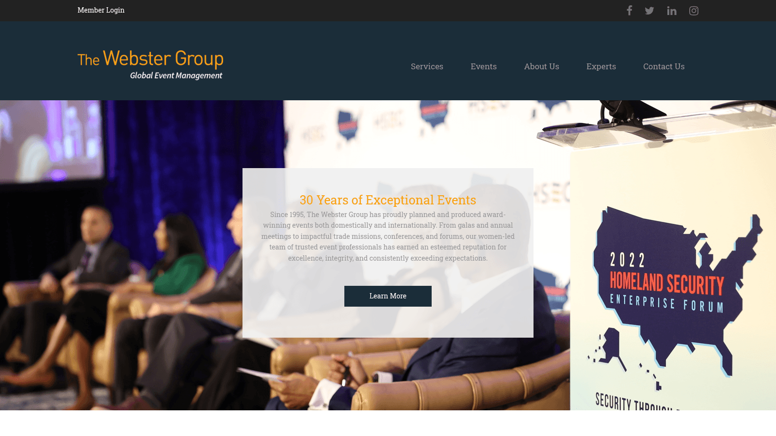 The Webster Group as a top event planning company