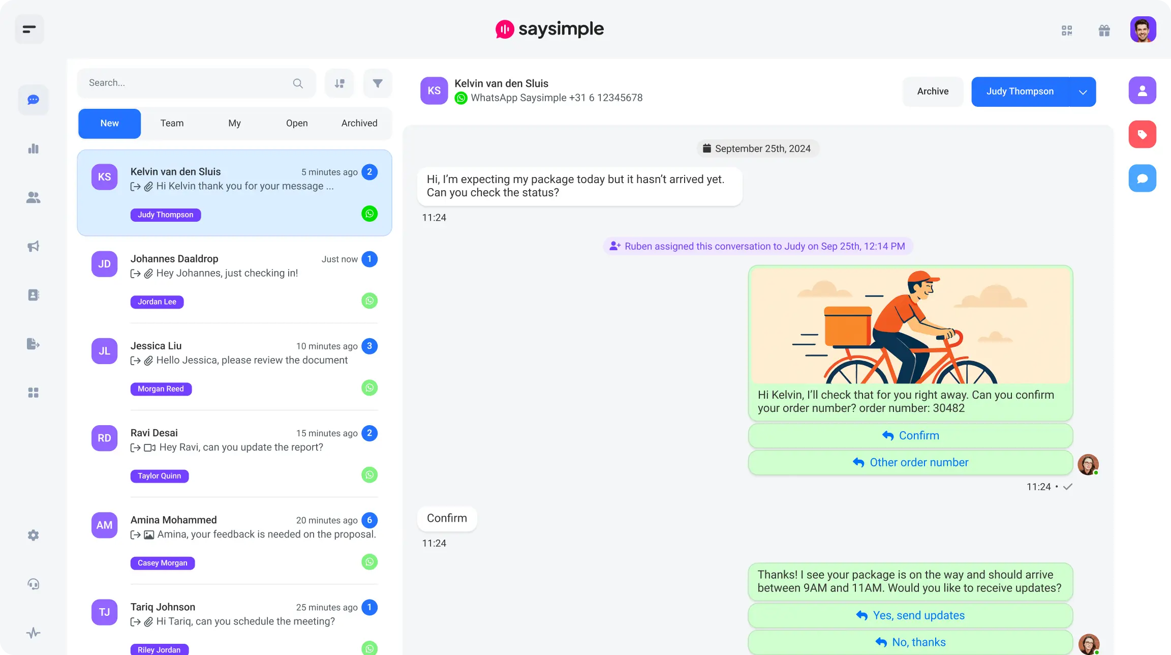Saysimple platform inbox placeholder