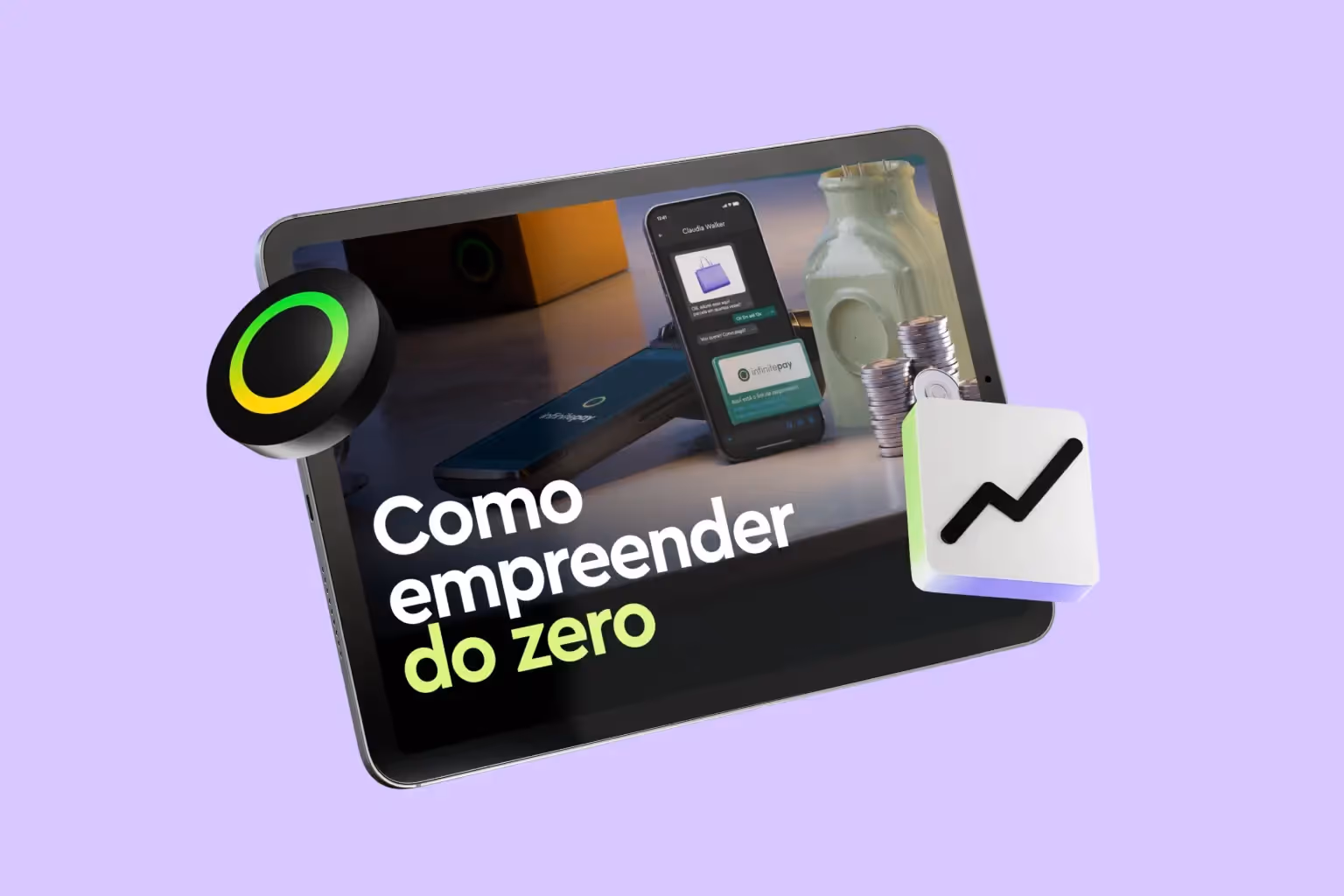 Foto mostra um homem segurando um celular sobre as pernas cruzadas. A tela mostra uma conversa no WhatsApp em que uma pessoa envia um link de pagamento para a outra. A imagem leva o selo da Mastercard de melhor taxa de aprovação