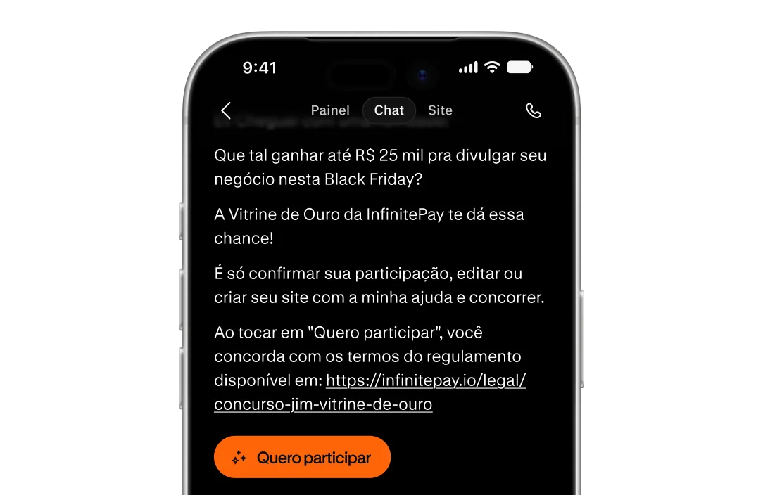 Tela do app da InfinitePay na loja de aplicativos
