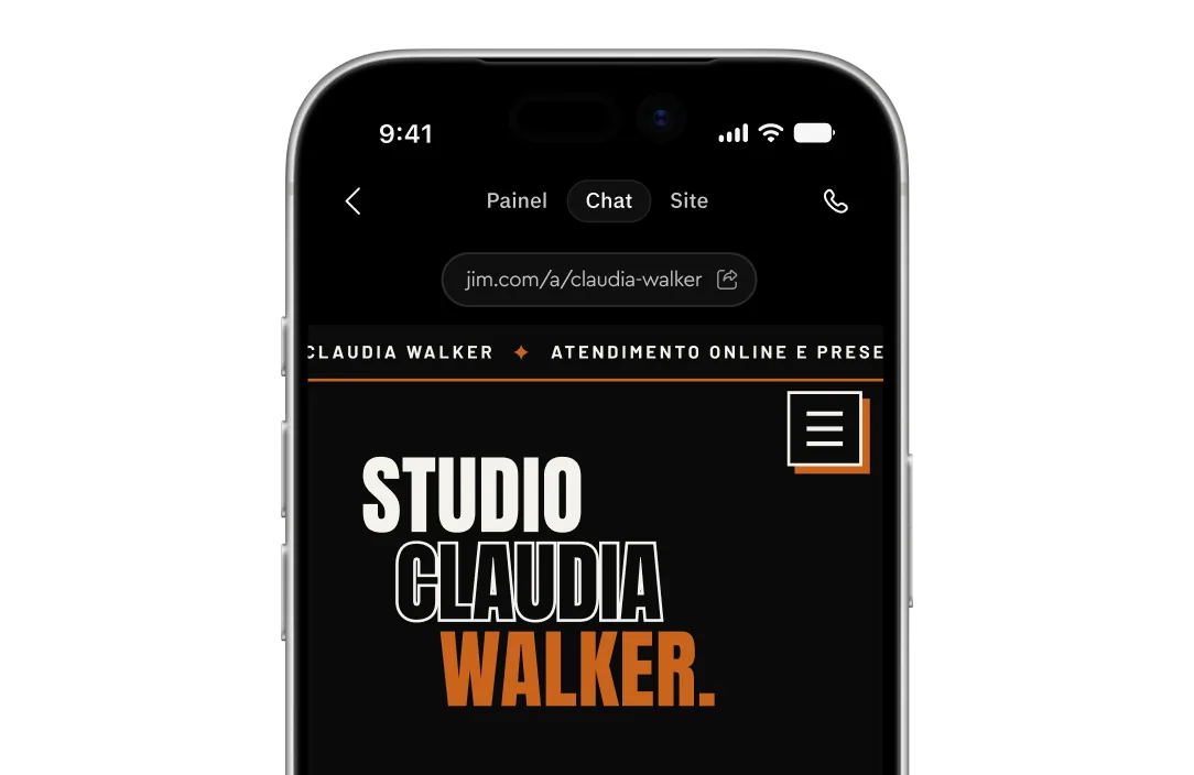 Site criado pelo Jim aberto no app