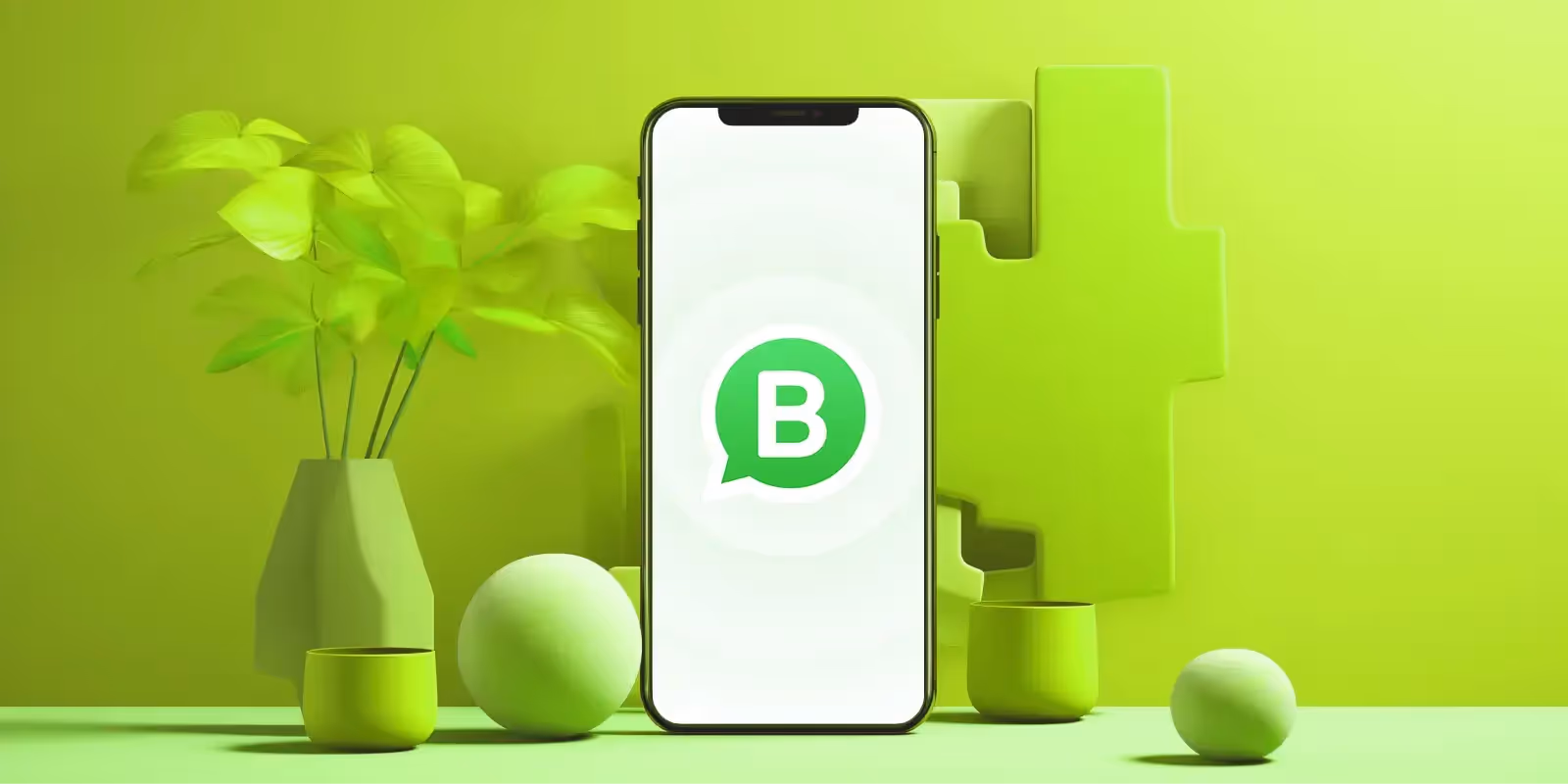 whatsapp business: um mockup de celular mostrando a logo do whatsapp business