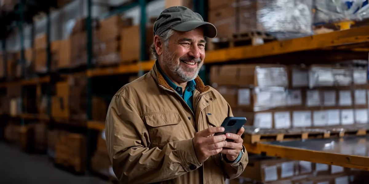 Homem pesquisando no celular sobbre o golpe da Tabela do Pix