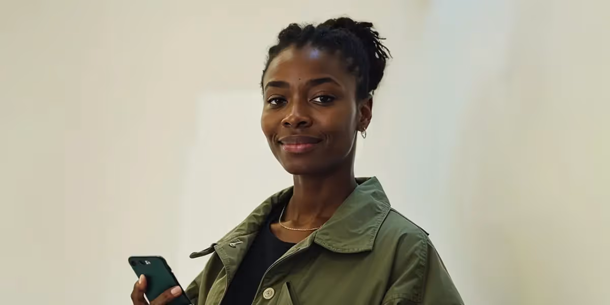 mulher pesquisando em seu celular sobre como cancelar um pix agendado.