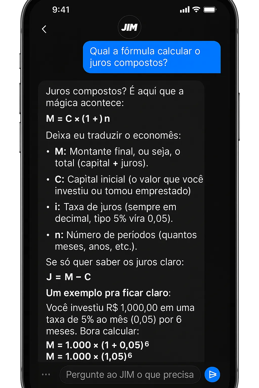 Conversa sobre juros simples e composto no JIM da InfinitePay
