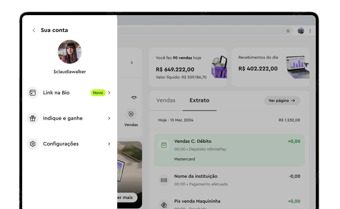 Link na bio InfinitePay